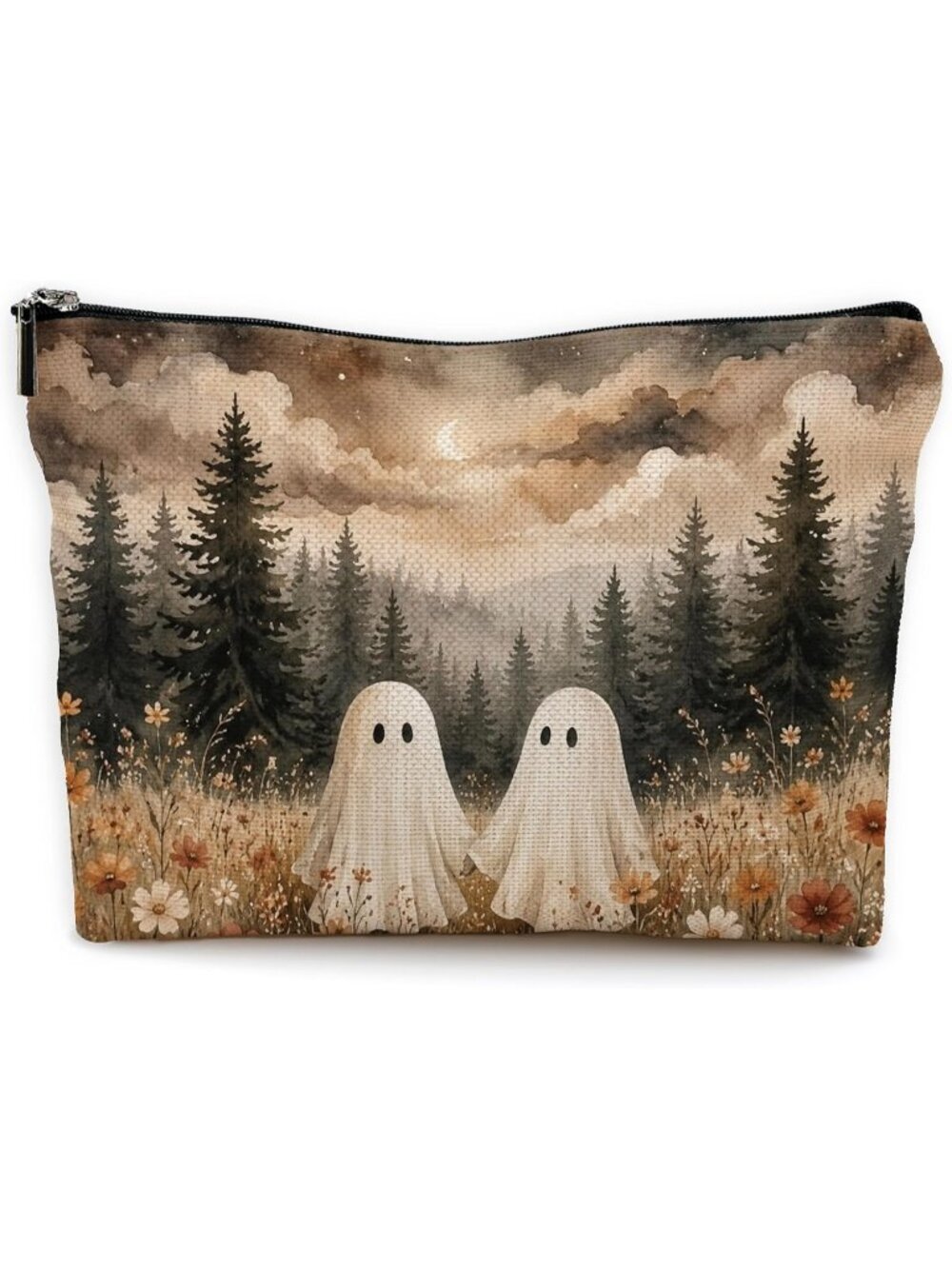 🎃Ghost Fall Green Spooky Halloween Ghost Fall Makeup Pouch Travel Toiletry Bag